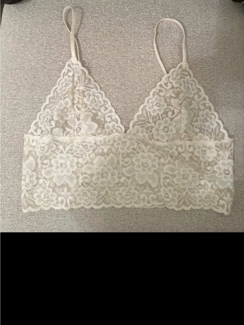 Lace Bralette - Cream Floral Stretch Lace